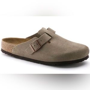 New, never worn. Boston softbed birkenstocks. Taupe.